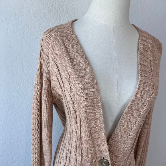 NWT Vintage Moda International Cable Knit Button Up Sweater size Small Academia - Picture 8 of 12